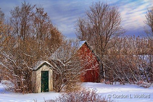 Two Sheds At Sunrise_04827.jpg - Photographed at Smiths Falls, Ontario, Canada.